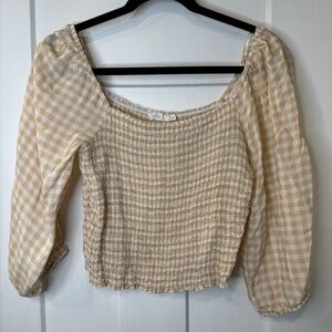 Lush Crop Top beige gingham E1.2